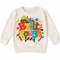 Built Tough design on a natural sweatshirt