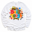 Built Tough design on a white long sleeve tee