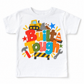 Built Tough design on a white tee