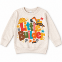 Little Builder design on a natural sweatshirt