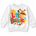 Little Builder design on a white sweatshirt