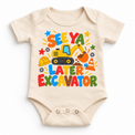 See Ya Later Excavator design on a natural bodysuit
