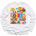 A Little Dirt Never Hurt design on a white long sleeve tee