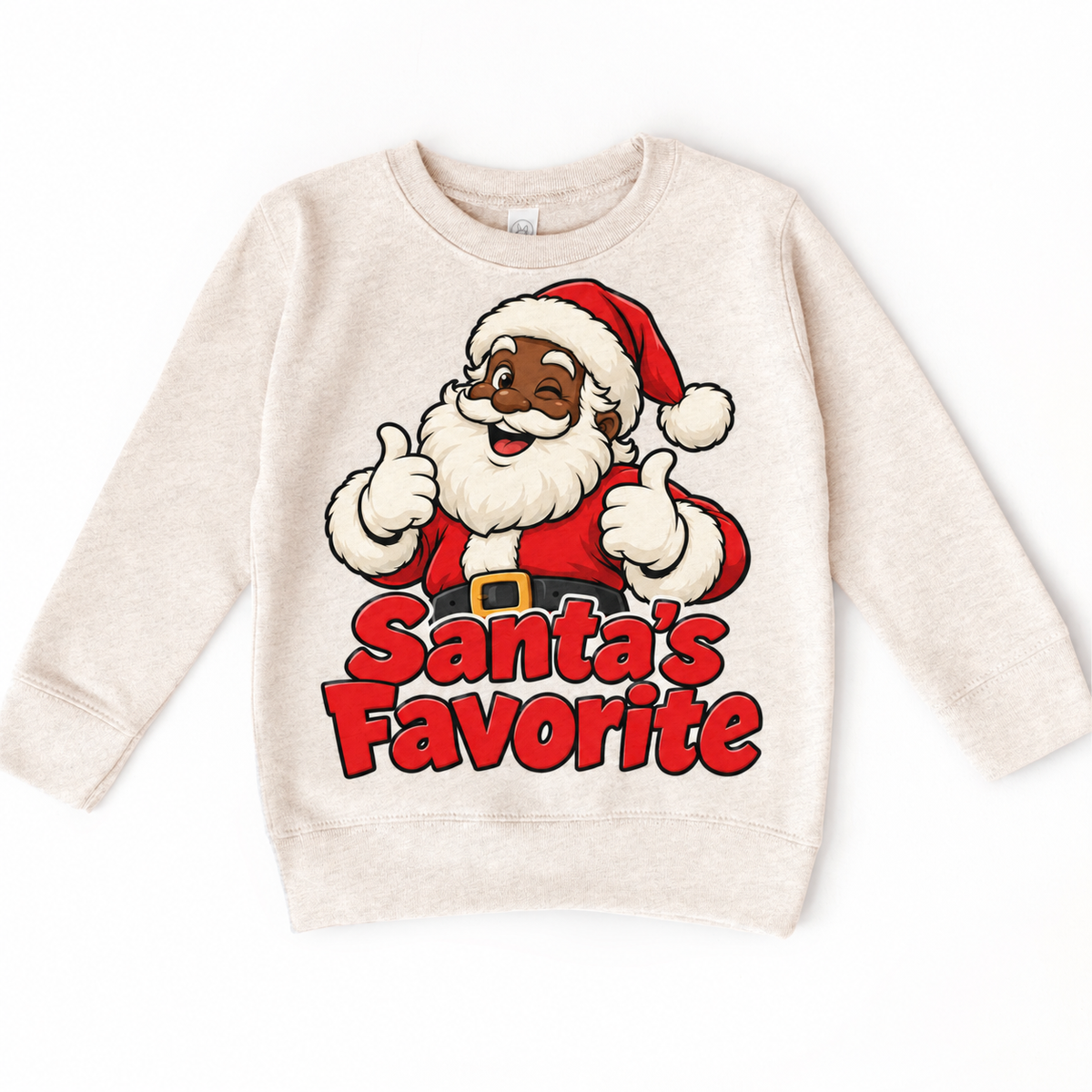 Black Santa’s Favorite Christmas design on natural heather sweatshirt