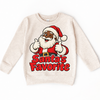 Black Santa’s Favorite Christmas design on natural heather sweatshirt