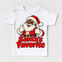 Black Santa’s Favorite Christmas design on white short sleeve tee