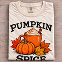 Natural folded Comfort Colors Pumpkin Spice tee