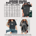 Comfort Colors adult tee size chart Small through 3XL