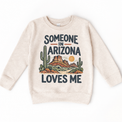 Someone in Arizona Loves Me design on a natural beige sweatshirt