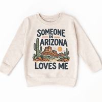 Someone in Arizona Loves Me design on a natural beige sweatshirt