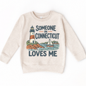 Someone in Connecticut Loves Me design on a natural beige sweatshirt