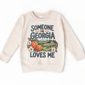 Someone in Georgia Loves Me design on a natural beige sweatshirt