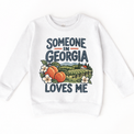 Someone in Georgia Loves Me design on a white sweatshirt
