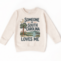Someone in South Carolina Loves Me design on a natural beige sweatshirt