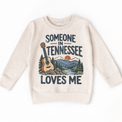 Someone in Tennessee Loves Me design on a natural beige sweatshirt