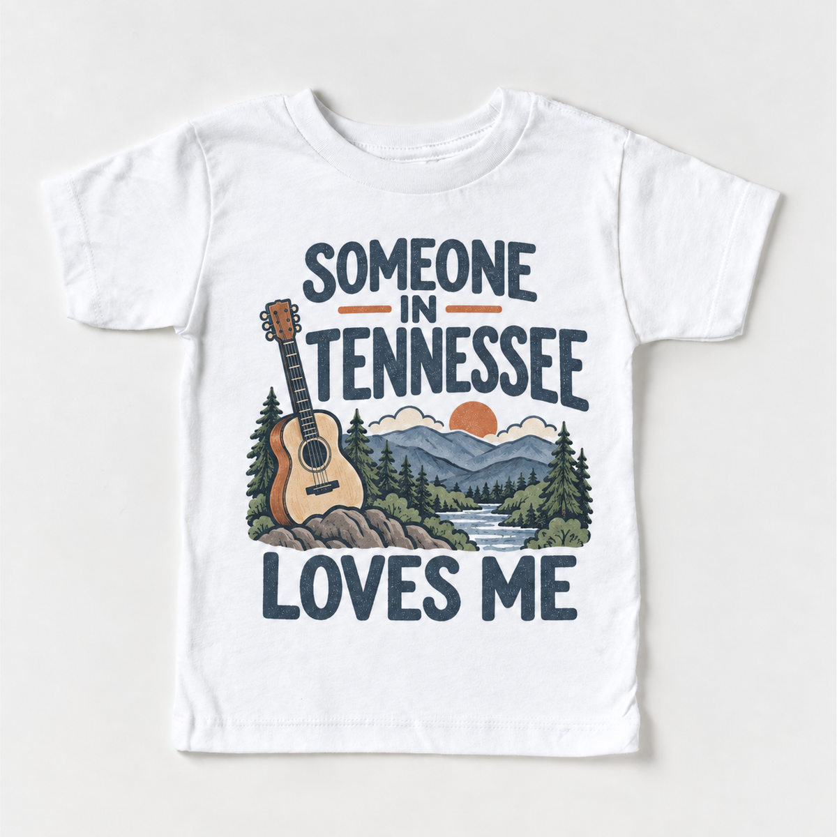 Someone in Tennessee Loves Me design on a white short sleeve T-shirt